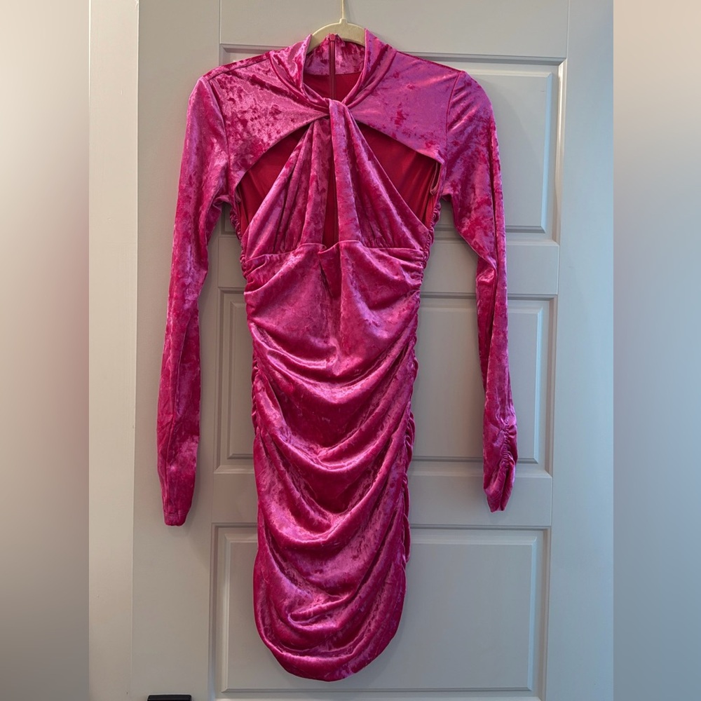 Ronny Kobo Arsenia Crushed Velvet Twisted Minidress - Picture 3 of 7